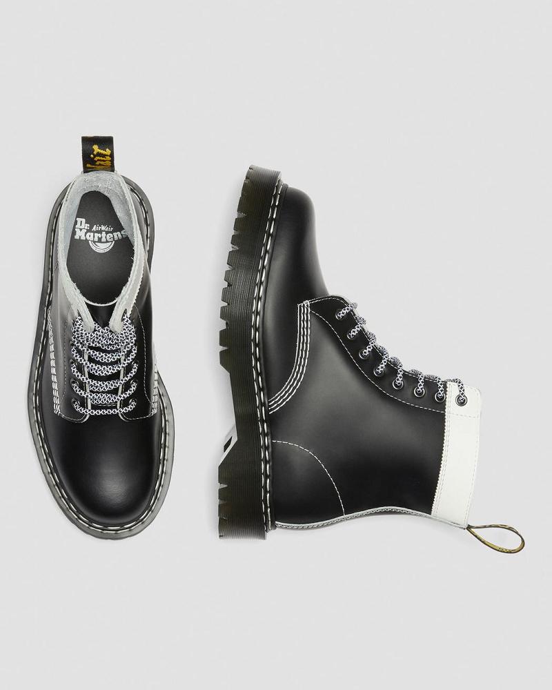 Dr Martens 1460 Pascal Bex Leren Contrast Veterlaarzen Heren Zwart Wit | NL 284GSO